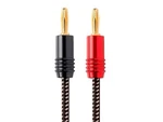 Monoprice Speaker Wire, Braided With Banana Plugs, 2-CONDUCTOR 14AWG 6FT Gold. Fixed Price $24.05.