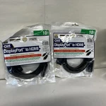 Bundle (2) 10FT Displayport To Hdmi 4K Digital A/v Cable Gold Plated. Fixed Price $14.95.