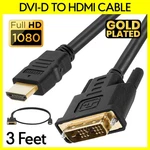 3FT Dvi Male Hdmi Adapter Cable Connector Converter Cord Tv Monitor. Fixed Price $11.19.