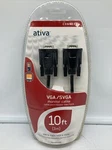 Ativacomputer Monitor Pc/laptop Cable:ativa 10FT MALE,HDB15 Male-vga/svga. Fixed Price $7.50.