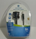 / Svga With Audio Cable, General Electric, 6FT 1.8M, 3.5MM Plug, New. Fixed Price $6.00.