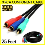 25 Feet 3 Rca Cable Three Video Cord Rgb Ypbpr Component For Tv Dvd. Fixed Price $18.49.