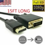 Display Port To Dvi-d 24+1 Dual Video Cable 1080P Adapter Gold Plated Pc 15FT. Fixed Price $11.78.