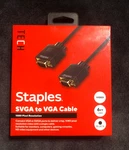 Staples Tech - 6 Ft. Svga To Audio/video Cable, Male Black. Fixed Price $34.99.