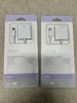 2-PACK Ativa Mini Displayport To Vga Pigtail Adapter Converter White 529-671. Fixed Price $17.50.