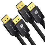 Ivanky 8K Displayport 1.4 Cable, 2 Pack, 6FT High Speed Dp 6.6 Feet, Black. Fixed Price $24.32.