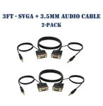 3FT Svga Video Cable + 3.5MM Audio Jack M/m Pc Display Monitor Cord 2-PACK. Fixed Price $13.59.