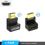 Hdmi Adapter To Female Flat Mounted Right Angle 90 & 270 Degree Pair/set 4K. Fixed Price $7.27.