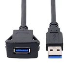 Nfhk 1M Waterproof Single Usb 3.0 Extension Latch Mount Car Aux Cable Black. Fixed Price $16.74.
