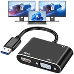 Akwor Usb 3.0 To Hdmi Vga Adapter, For 2 Black. Fixed Price $20.14.