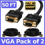 2 Pack Vga Cable 50 Feet 15-PIN D-sub Male Cord Computer Pc Tv Monitor Projector. Fixed Price $25.99.