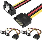 Sdtc Tech 15 Pin Sata Power Splitter Adapter Cable To Dual Female 90-DEGREE. Fixed Price $12.72.