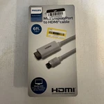 Philips Mini Displayport To Hdmi Cable White Foot Length Open Package A162. Fixed Price $9.99.