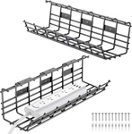 2 Pack Delamu Under Desk Cable Management Tray, Large Metal Cord Black. Fixed Price $45.82.