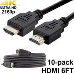 Pack Of 10 Digital High-speed 1.4 Hdmi Cables Pvc 2160P Black Cord (6 Feet). Fixed Price $20.95.