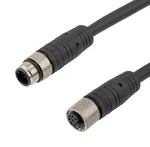 New L-com TRG862-P6B-1M 8PA/UTP Ind Od, M12M/M12F, Black, 1.0M. Fixed Price $55.00.