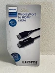 Philips Displayport To Hdmi Cable 6FT SWV9216G/27 4K Uhd 1080P Adapter New. Fixed Price $11.99.