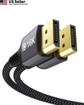 Stouchi Vesa Certified Displayport 2.1 Cable 6.6FT, 54GBPS Grey. Fixed Price $9.65.