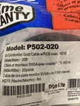 Tripp Lite P502-020 20' Svga Monitor Gold Cable W/rgb Coax O-429. Fixed Price $30.00.
