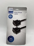 Philips 6' Vga/svga Cable - Black Audio/video Laptop. Fixed Price $10.00.