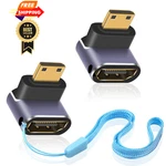 Duttek 8K 90 Degree Mini Hdmi To Adapter, Up Angled Black. Fixed Price $18.98.