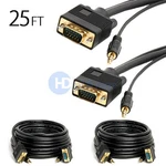 2X 25 Ft Svga Super Male Cable With 3.5MM Audio For Monitor Tv. Fixed Price $20.99.