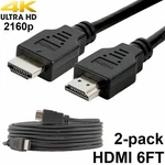 Pack Of Digital High-speed 1.4 Hdmi Cables Pvc 2160P Black Cord (6 Feet). Fixed Price $7.39.