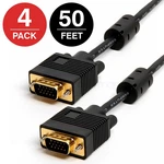 Super Monitor Cable 50 Ft Svga 15 Pin M/m Lcd Led Cord For Pc Tv - Lot Of 4. Fixed Price $39.99.