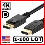 Lot Of 1-100 6FT Displayport Cable 4K 60HZ 2K 165HZ Hd Video Dp Male. Fixed Price $6.99.