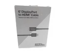 Best Buy Essentials- 6' Displayport To Hdmi Cable Black. Fixed Price $9.50.
