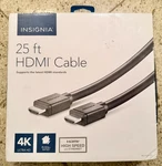 Insignia 4K Ultra 25FT Hdmi Cable High Speed In-wall Rated 18GBPS. Fixed Price $24.95.