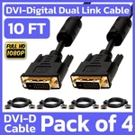 4 Pack 10 Feet Cable Dvi-d Dual-link Male Cord Digital Monitor. Fixed Price $34.49.