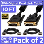 2 Pack 10 Feet Cable Dvi-d Dual-link Male Cord Digital Monitor. Fixed Price $25.49.