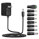 12V 1A 10FT Ac Dc Power Supply Adapter Cord 12W Wall Charger With 8 Tips Set. Fixed Price $18.99.