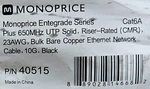 Monoprice 23/4P Entegrade CAT6A+ Utp 650MHZ 10G Network Cable Cmr Black /50FT. Fixed Price $39.99.