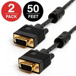 Super Monitor Cable 50 Ft Svga 15 Pin M/m Lcd Led Cord For Pc Tv - Lot Of 2. Fixed Price $23.99.