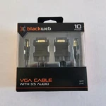 Blackweb Vga Cable With 3.5 Audio 10 Ft Connect Pc To Compatible Device.. Fixed Price $9.97.