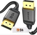 Silkland 54GBPS Displayport Cable 2.1 Vesa Certified Dp 16K 30HZ,. Fixed Price $19.55.