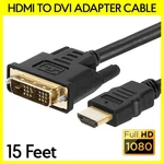 15 Feet Hdmi Cable Adapter Dvi-d Connector Converter Monitor Cord. Fixed Price $13.09.